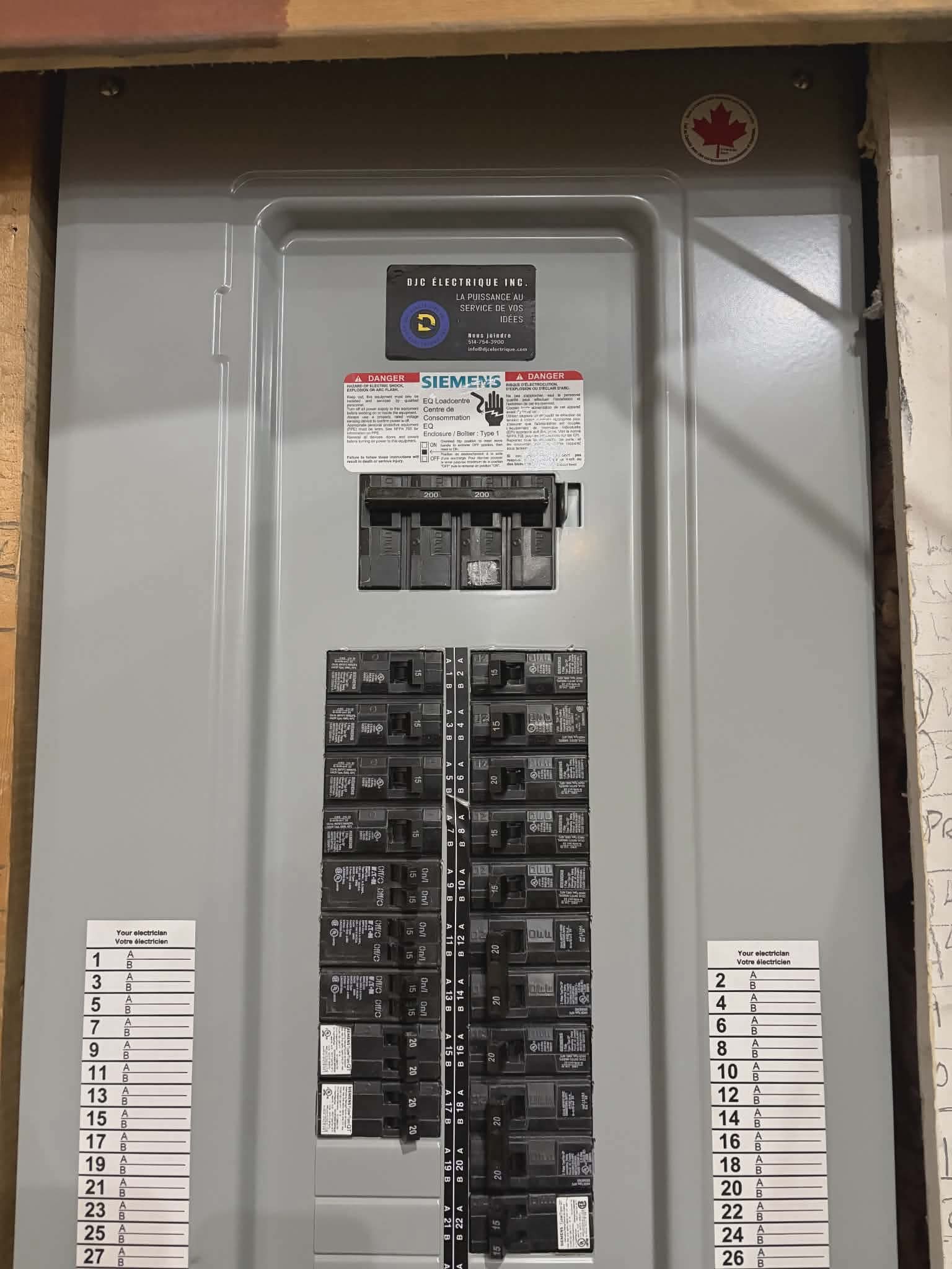 Photo d'un panneau électrique